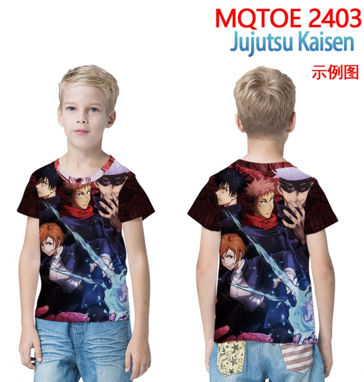 Jujutsu Kaisen full-color printed short-sleeved T-shirt 60 80 100 120 140  160 6 sizes for children MQTOE2403