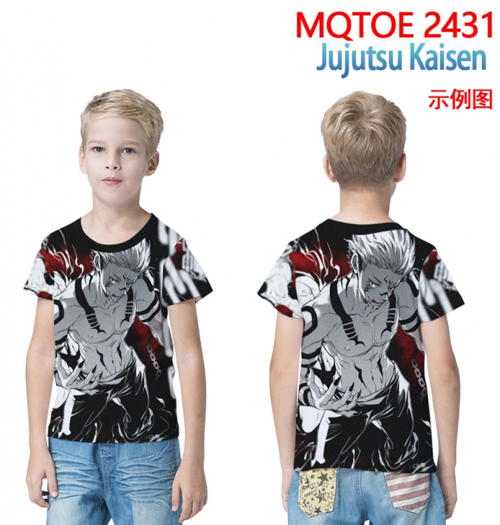 Jujutsu Kaisen full-color printed short-sleeved T-shirt 60 80 100 120 140  160 6 sizes for children MQTOE2431