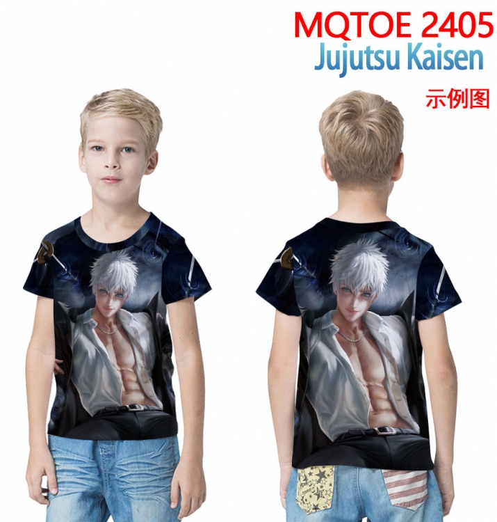 Jujutsu Kaisen full-color printed short-sleeved T-shirt 60 80 100 120 140  160 6 sizes for children MQTOE2405