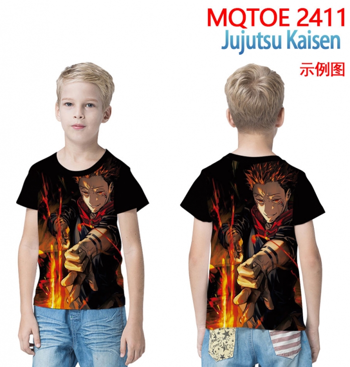 Jujutsu Kaisen full-color printed short-sleeved T-shirt 60 80 100 120 140  160 6 sizes for children MQTOE2411