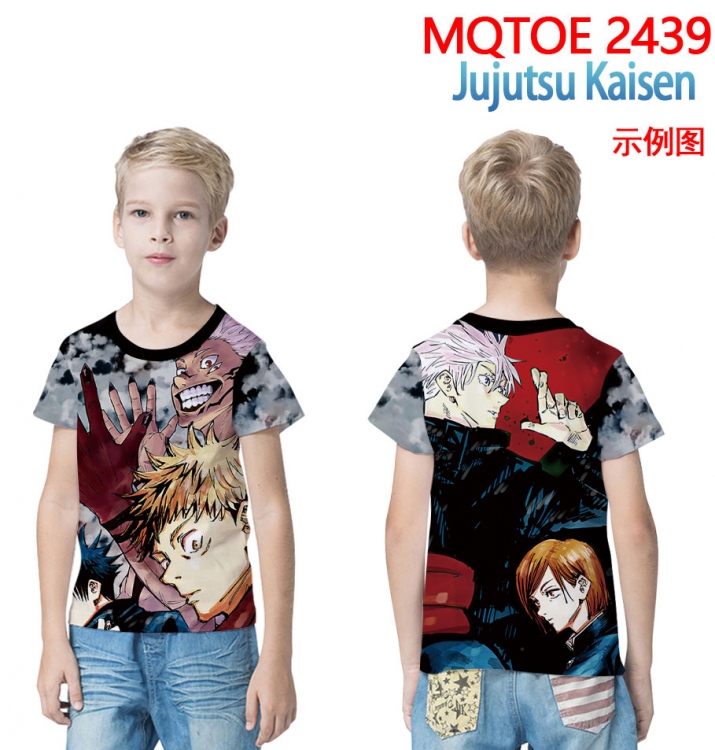 Jujutsu Kaisen full-color printed short-sleeved T-shirt 60 80 100 120 140  160 6 sizes for children MQTOE2439