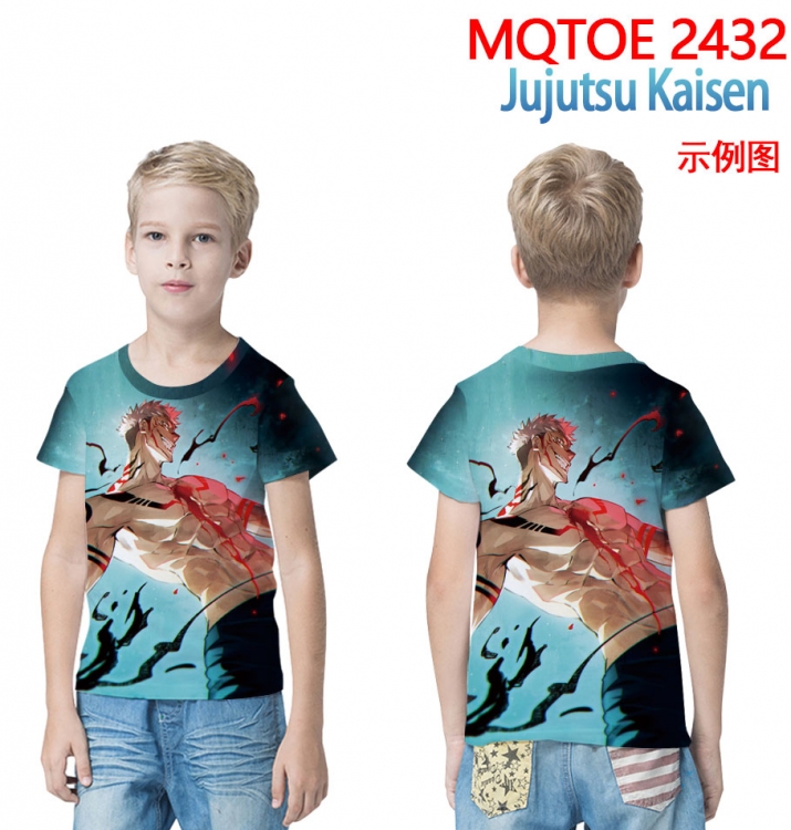 Jujutsu Kaisen full-color printed short-sleeved T-shirt 60 80 100 120 140  160 6 sizes for children MQTOE2432