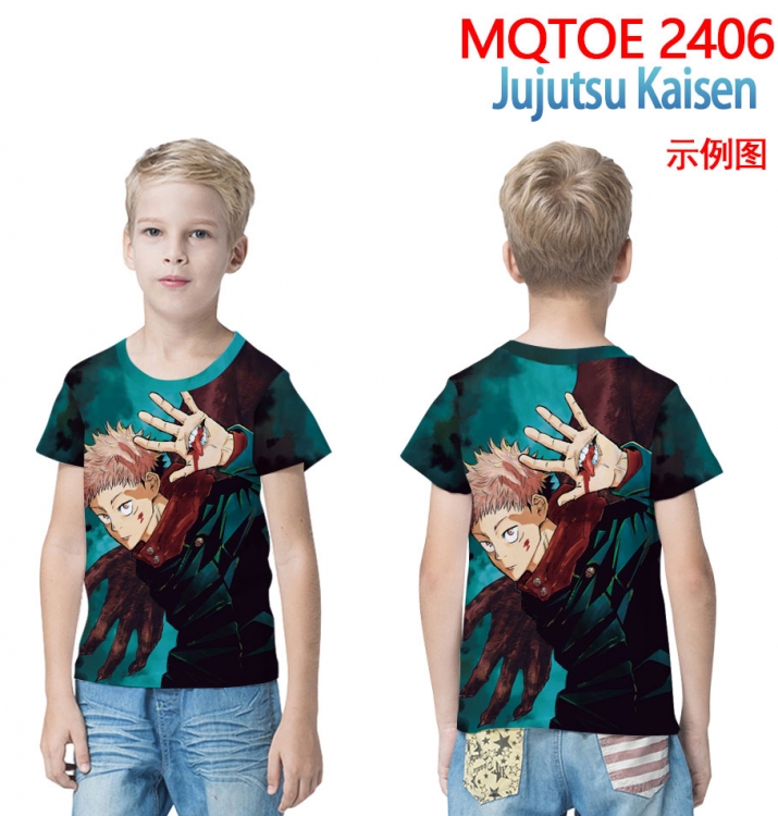 Jujutsu Kaisen full-color printed short-sleeved T-shirt 60 80 100 120 140  160 6 sizes for children MQTOE2406