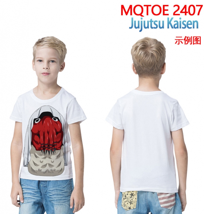 Jujutsu Kaisen full-color printed short-sleeved T-shirt 60 80 100 120 140  160 6 sizes for children MQTOE2407