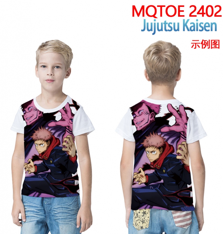 Jujutsu Kaisen full-color printed short-sleeved T-shirt 60 80 100 120 140  160 6 sizes for children MQTOE2402