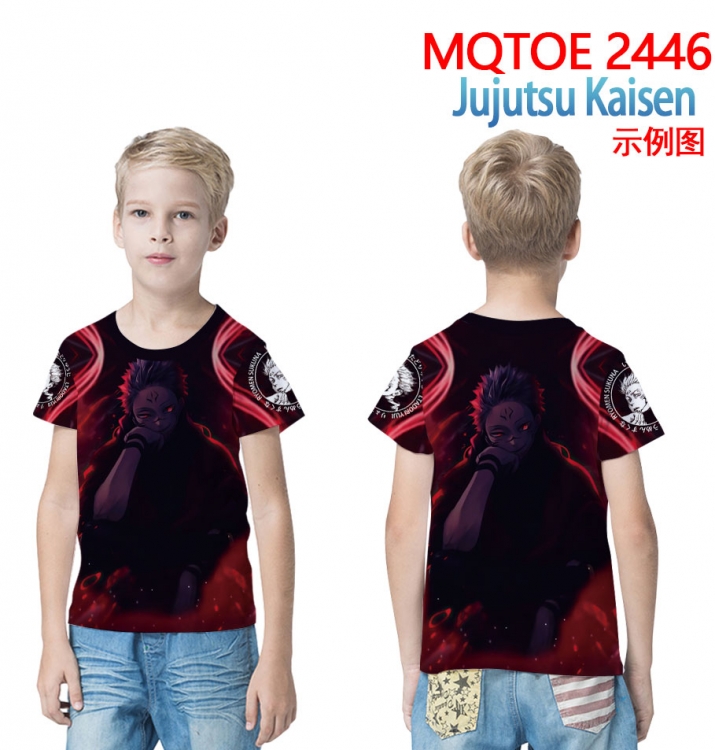 Jujutsu Kaisen full-color printed short-sleeved T-shirt 60 80 100 120 140  160 6 sizes for children MQTOE2446