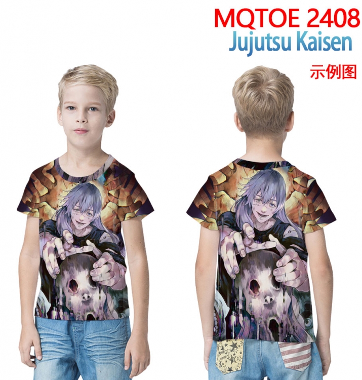 Jujutsu Kaisen full-color printed short-sleeved T-shirt 60 80 100 120 140  160 6 sizes for children MQTOE2408