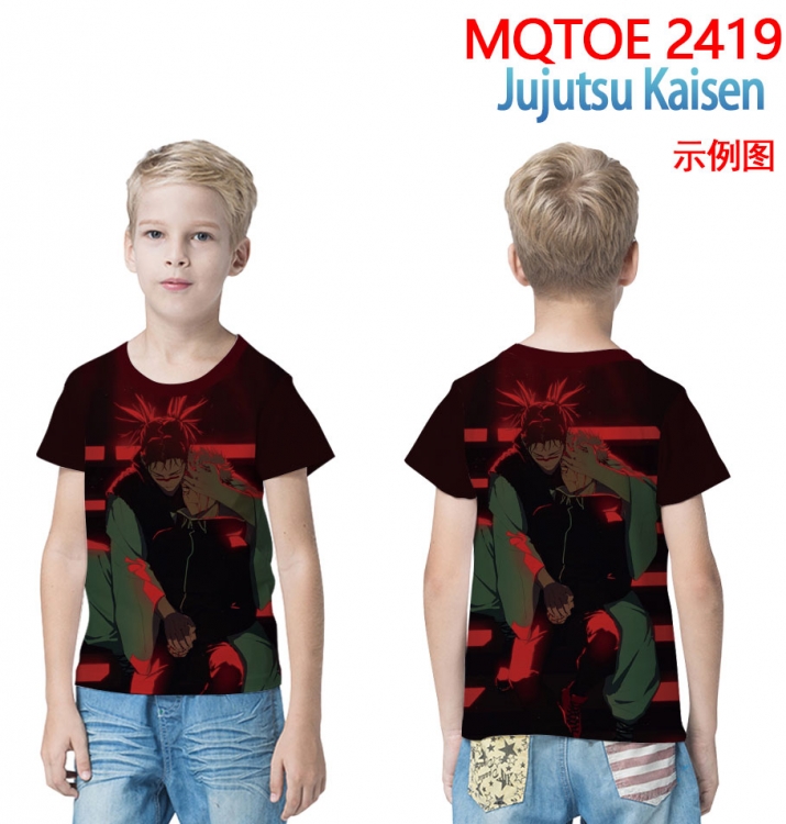 Jujutsu Kaisen full-color printed short-sleeved T-shirt 60 80 100 120 140  160 6 sizes for children MQTOE2419