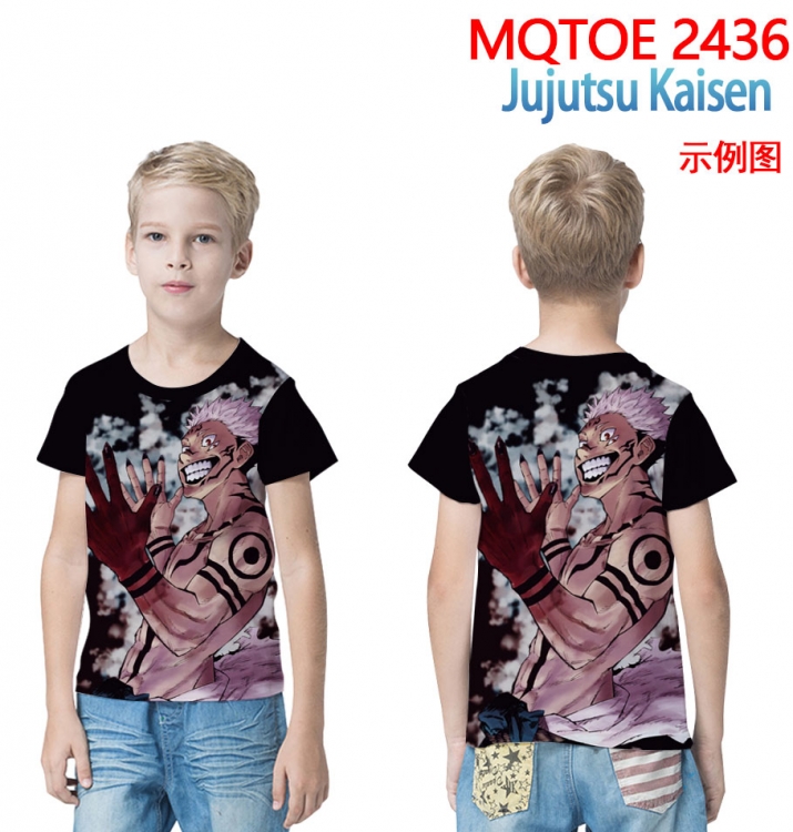 Jujutsu Kaisen full-color printed short-sleeved T-shirt 60 80 100 120 140  160 6 sizes  for children MQTOE2436