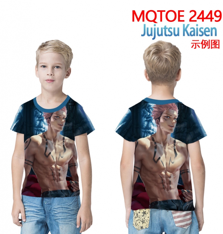 Jujutsu Kaisen full-color printed short-sleeved T-shirt 60 80 100 120 140  160 6 sizes  for children MQTOE2449