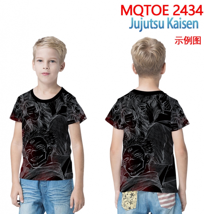 Jujutsu Kaisen full-color printed short-sleeved T-shirt 60 80 100 120 140  160 6 sizes for children MQTOE2434