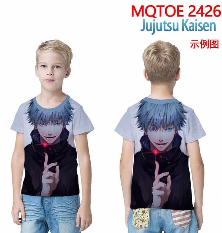 Jujutsu Kaisen full-color printed short-sleeved T-shirt 60 80 100 120 140  160 6 sizes  for children  MQTOE2426