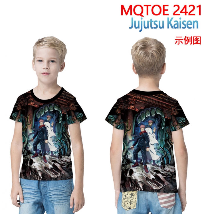 Jujutsu Kaisen full-color printed short-sleeved T-shirt 60 80 100 120 140 160 6 sizes for children  MQTOE2421