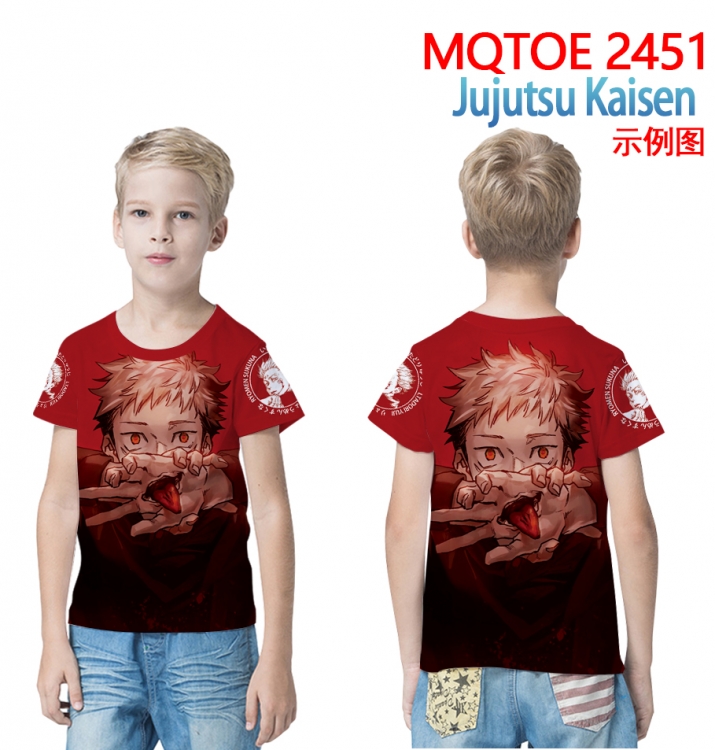 Jujutsu Kaisen full-color printed short-sleeved T-shirt 60 80 100 120 140 160 6 sizes for children  MQTOE2451