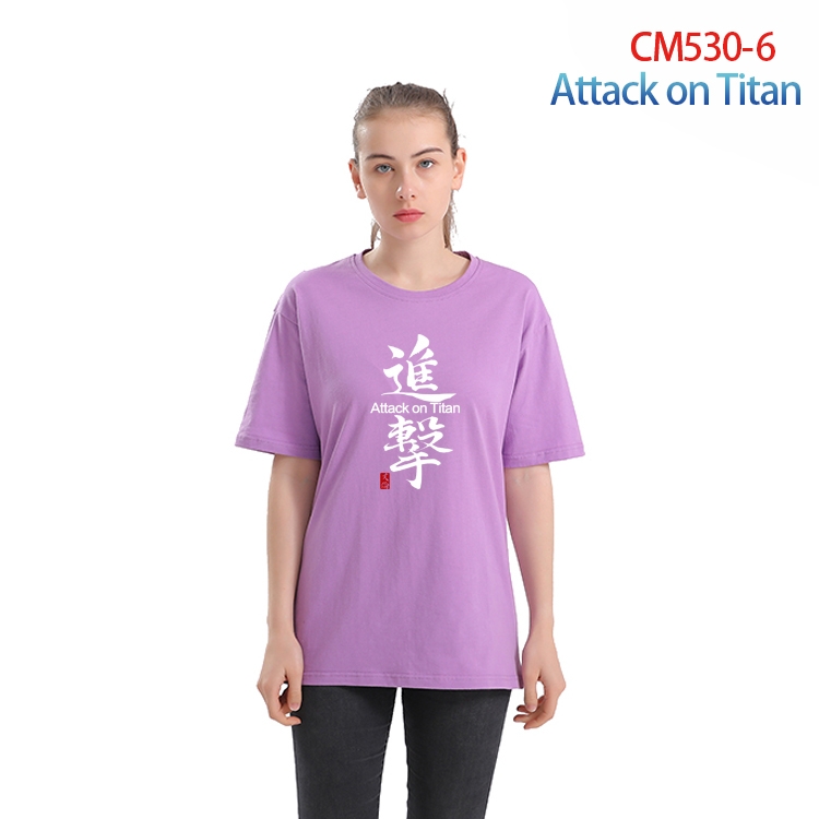 Shingeki no Kyojin Women's Printed short-sleeved cotton T-shirt from S to 3XL  CM-530-6