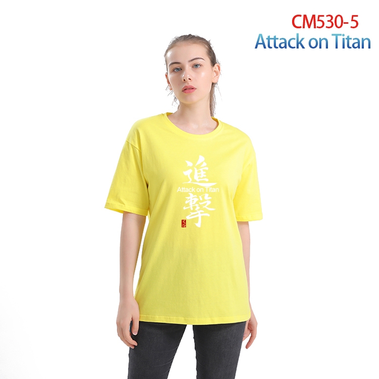 Shingeki no Kyojin Women's Printed short-sleeved cotton T-shirt from S to 3XL  CM-530-5