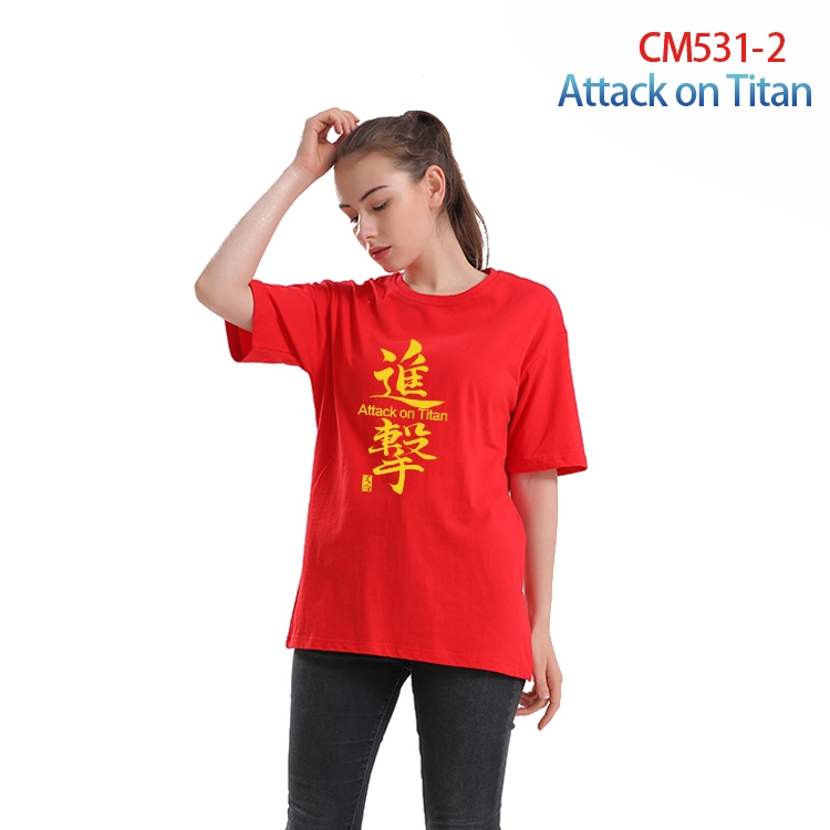 Shingeki no Kyojin Women's Printed short-sleeved cotton T-shirt from S to 3XL   CM-531-2
