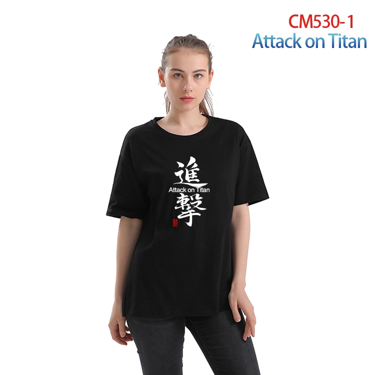 Shingeki no Kyojin Women's Printed short-sleeved cotton T-shirt from S to 3XL  CM-530-1