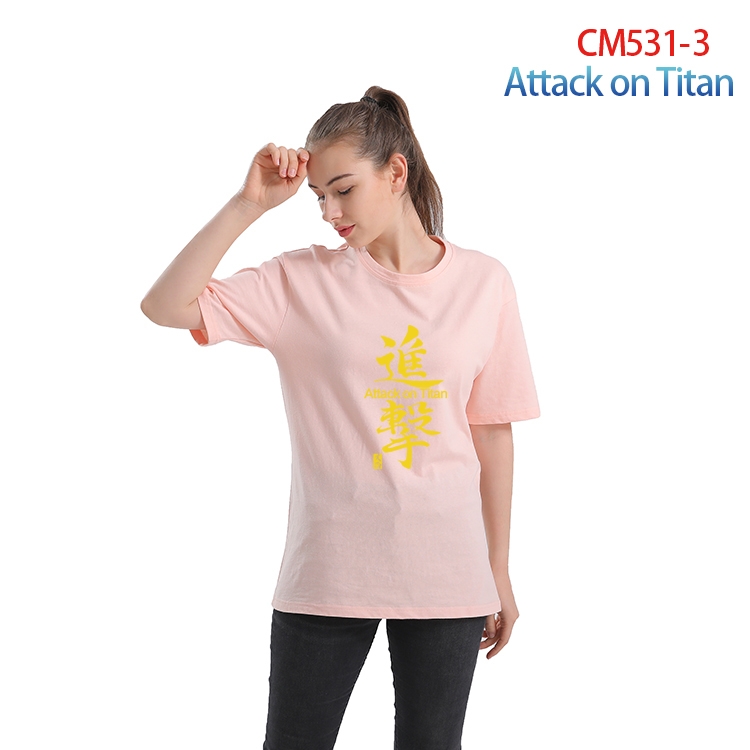 Shingeki no Kyojin Women's Printed short-sleeved cotton T-shirt from S to 3XL  CM-531-3