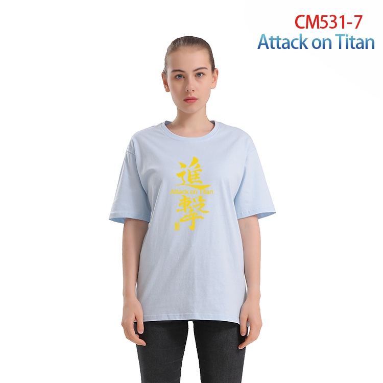 Shingeki no Kyojin Women's Printed short-sleeved cotton T-shirt from S to 3XL  CM-531-7