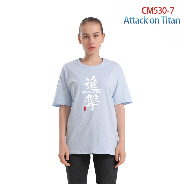 Shingeki no Kyojin Women's Printed short-sleeved cotton T-shirt from S to 3XL  CM-530-7