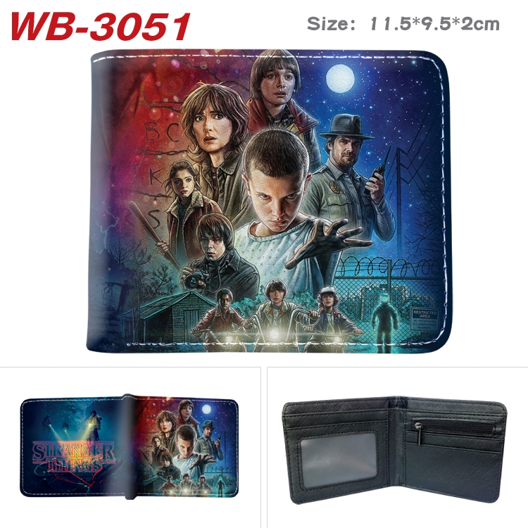 Stranger Things Anime color book two-fold leather wallet 11.5X9.5X2CM WB-3051A