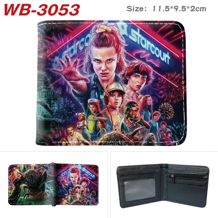 Stranger Things Anime color book two-fold leather wallet 11.5X9.5X2CM WB-3053A