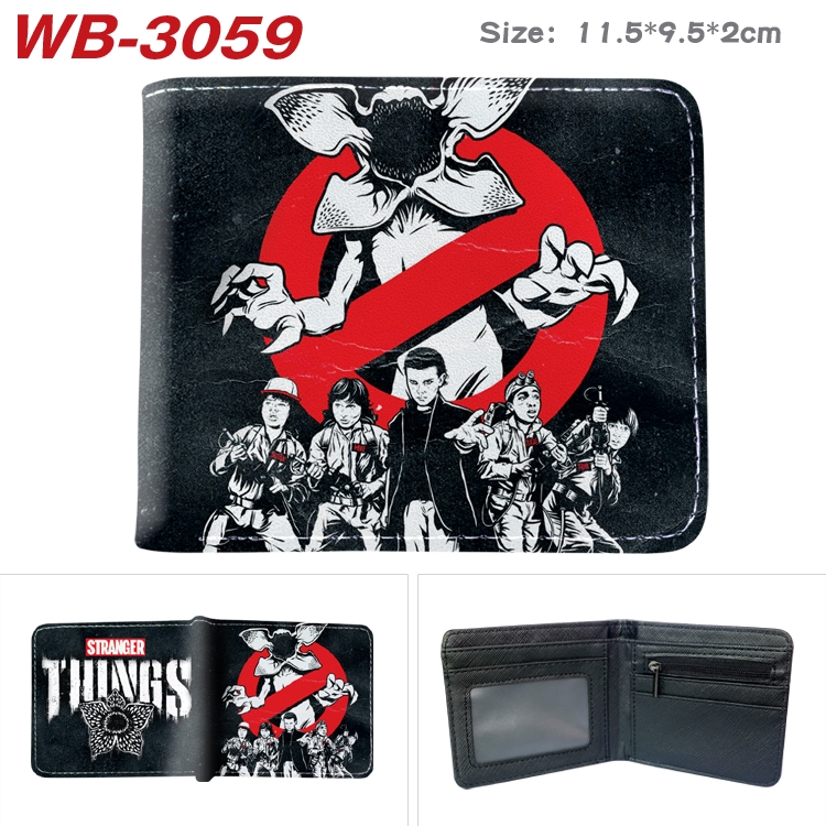 Stranger Things Anime color book two-fold leather wallet 11.5X9.5X2CM WB-3059A