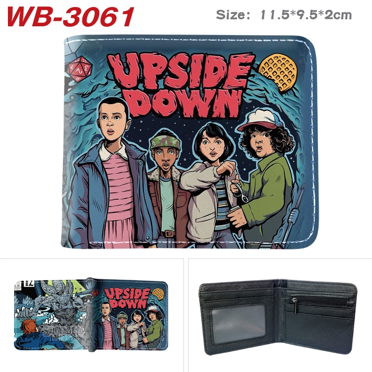 Stranger Things Anime color book two-fold leather wallet 11.5X9.5X2CM WB-3061A