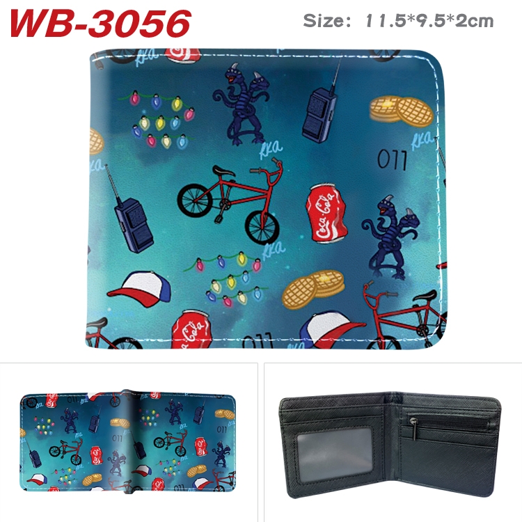 Stranger Things Anime color book two-fold leather wallet 11.5X9.5X2CM WB-3056A