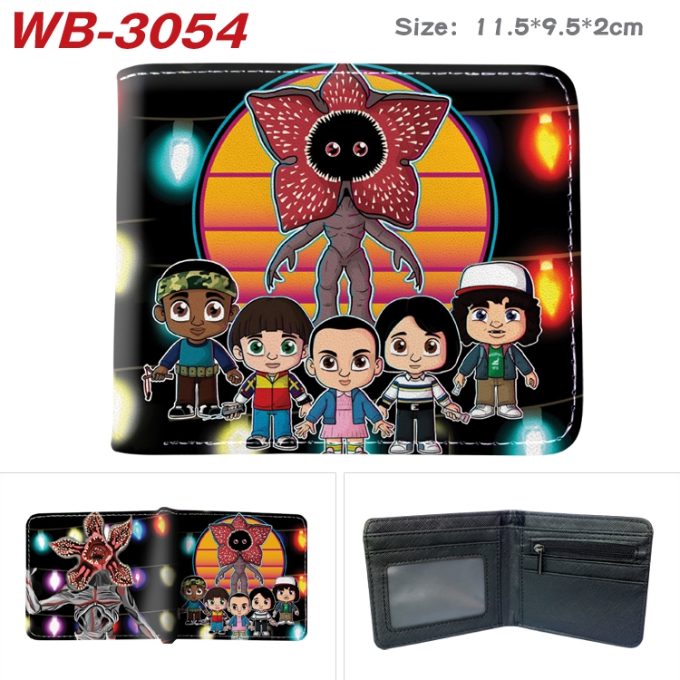 Stranger Things Anime color book two-fold leather wallet 11.5X9.5X2CM WB-3054A