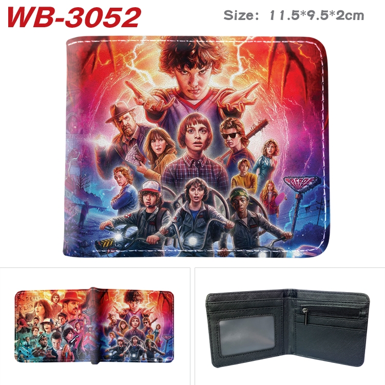 Stranger Things Anime color book two-fold leather wallet 11.5X9.5X2CM WB-3052A