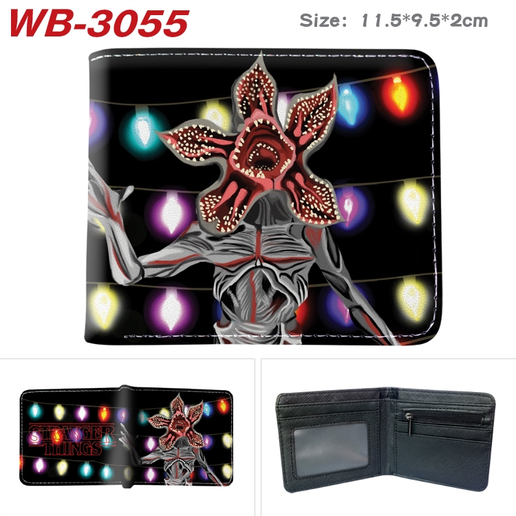 Stranger Things Anime color book two-fold leather wallet 11.5X9.5X2CM  WB-3055A