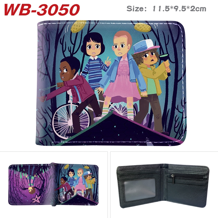 Stranger Things Anime color book two-fold leather wallet 11.5X9.5X2CM WB-3050A