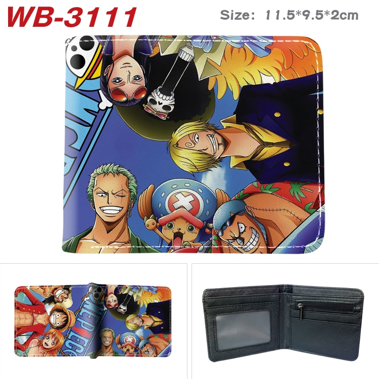 One Piece Anime color book two-fold leather wallet 11.5X9.5X2CM WB-3111A