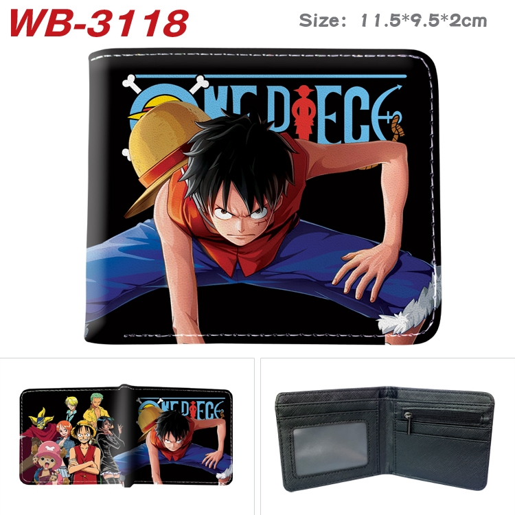 One Piece Anime color book two-fold leather wallet 11.5X9.5X2CM WB-3118A