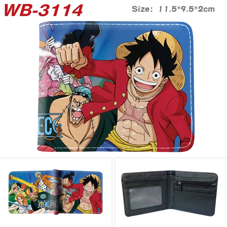 One Piece Anime color book two-fold leather wallet 11.5X9.5X2CM WB-3114A