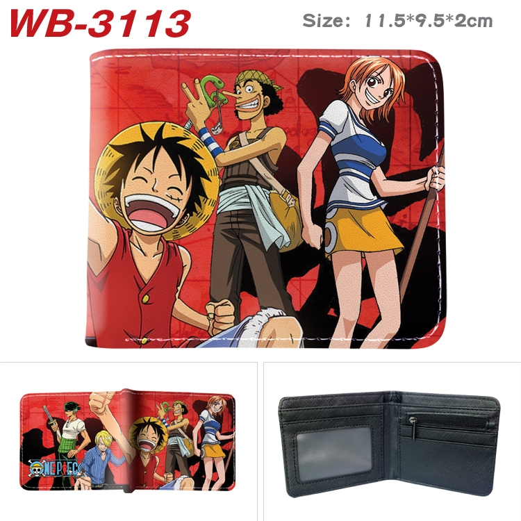 One Piece Anime color book two-fold leather wallet 11.5X9.5X2CM WB-3113A