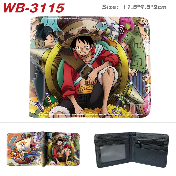 One Piece Anime color book two-fold leather wallet 11.5X9.5X2CM WB-3115A