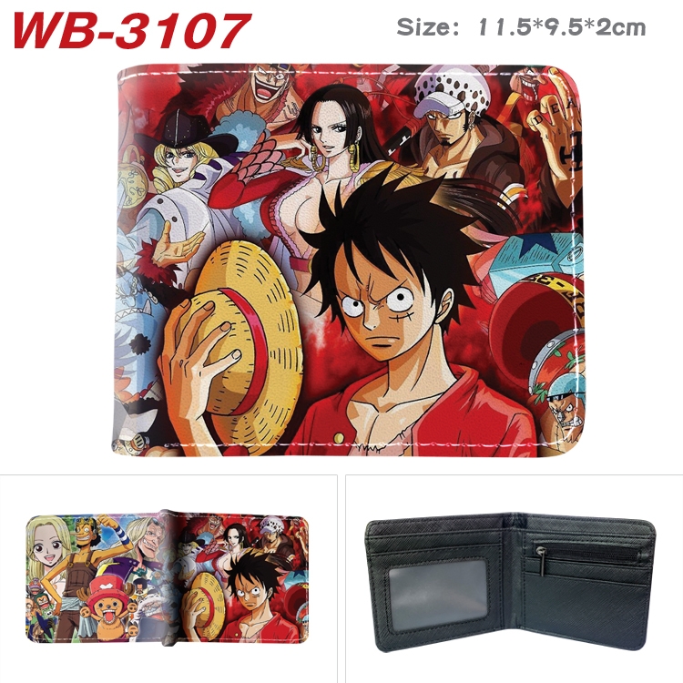 One Piece Anime color book two-fold leather wallet 11.5X9.5X2CM WB-3107A