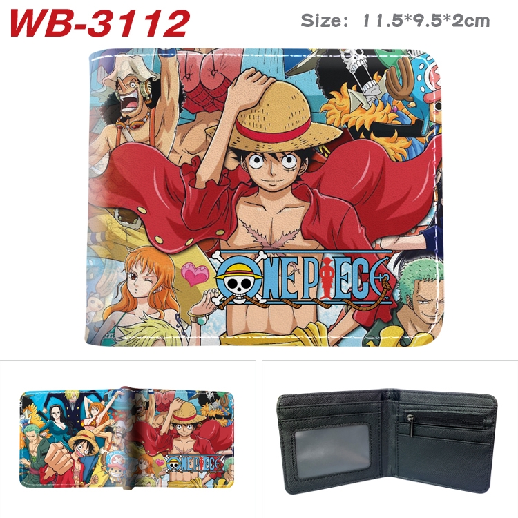 One Piece Anime color book two-fold leather wallet 11.5X9.5X2CM WB-3112A