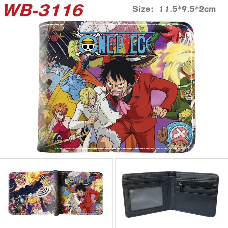 One Piece Anime color book two-fold leather wallet 11.5X9.5X2CM WB-3116A
