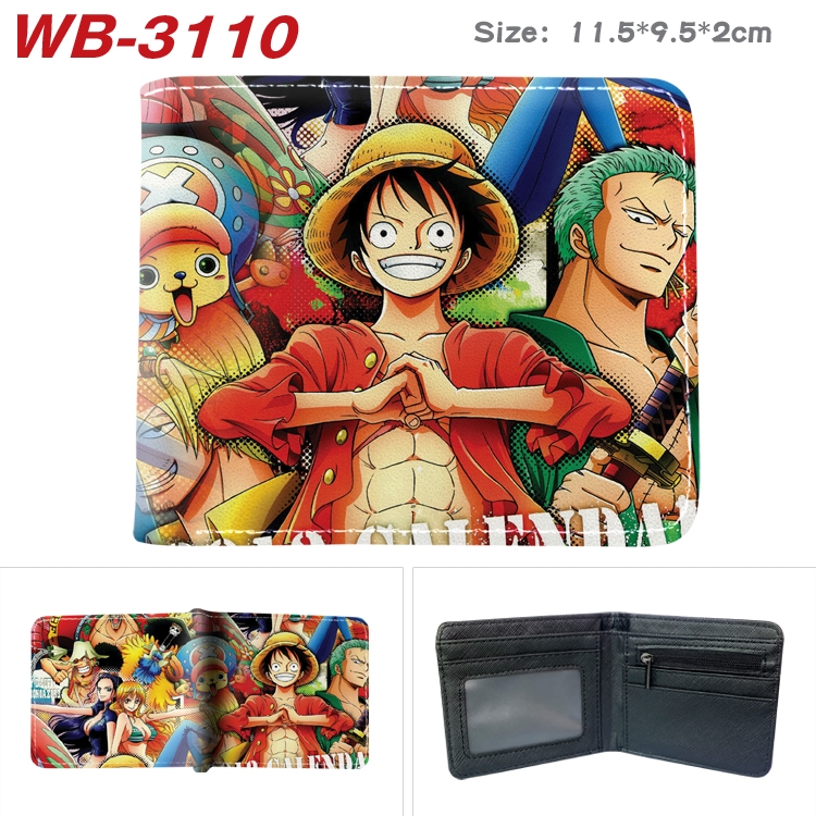 One Piece Anime color book two-fold leather wallet 11.5X9.5X2CM WB-3110A