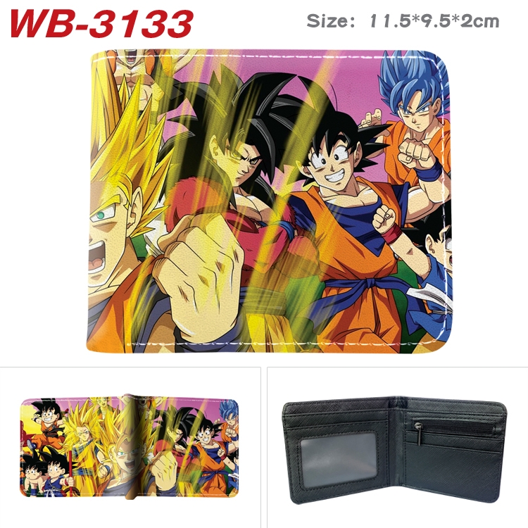 DRAGON BALL Anime color book two-fold leather wallet 11.5X9.5X2CM WB-3070A  WB-3133A