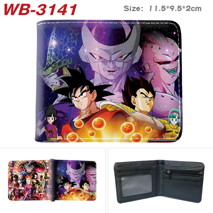 DRAGON BALL Anime color book two-fold leather wallet 11.5X9.5X2CM WB-3070A WB-3141A