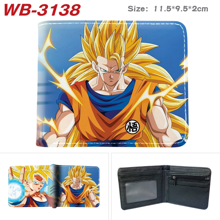 DRAGON BALL Anime color book two-fold leather wallet 11.5X9.5X2CM WB-3070A WB-3138A