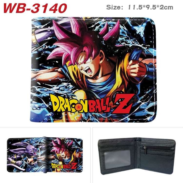 DRAGON BALL Anime color book two-fold leather wallet 11.5X9.5X2CM WB-3070A WB-3140A