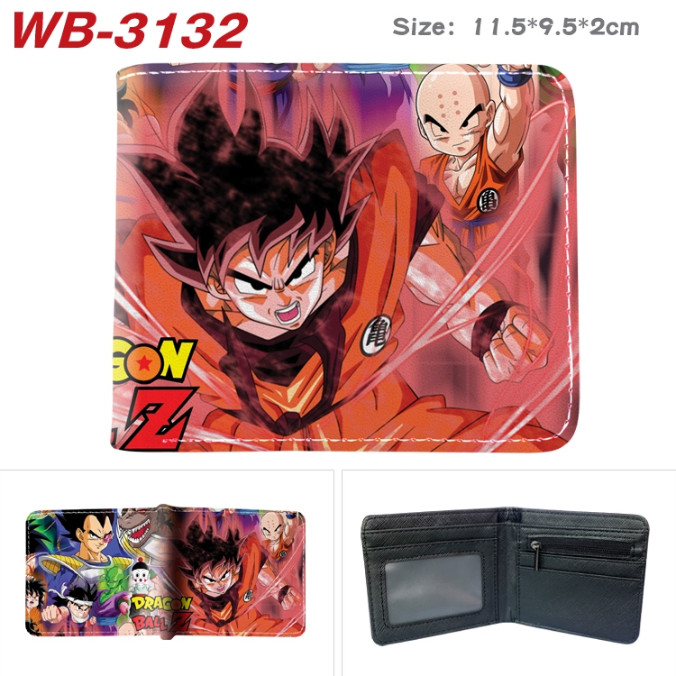 DRAGON BALL Anime color book two-fold leather wallet 11.5X9.5X2CM WB-3070A WB-3132A