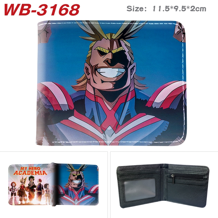 My Hero Academia Anime color book two-fold leather wallet 11.5X9.5X2CM WB-3168A