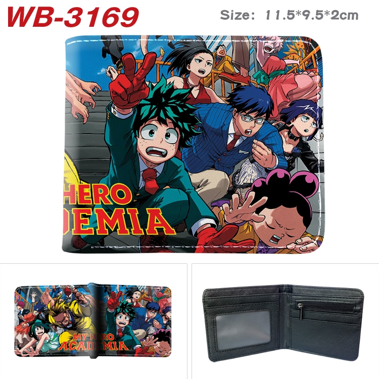 My Hero Academia Anime color book two-fold leather wallet 11.5X9.5X2CM  WB-3169A